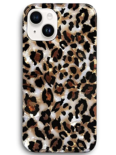 J.west Case Compatible with iPhone 14 Plus Case,Luxury Sparkle Translucent Clear Vintage Leopard Print Soft Silicone Cover for Girls Women Protective Phone Case for iPhone 14 Plus 6.7 inch Cheetah