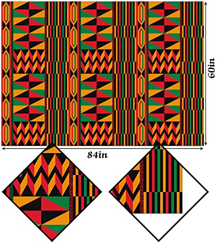 Hafangry Juneteenth Black History Month Tablecloth Happy Kwanzaa Table Cloth Pan African American Heritage Holiday Celebration Party Decoration Kitchen Dining Room Home Table Cover Decor (60" x 84")