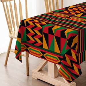 Hafangry Juneteenth Black History Month Tablecloth Happy Kwanzaa Table Cloth Pan African American Heritage Holiday Celebration Party Decoration Kitchen Dining Room Home Table Cover Decor (60" x 84")