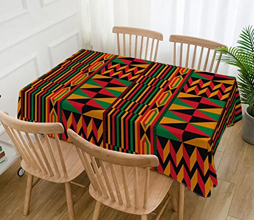 Hafangry Juneteenth Black History Month Tablecloth Happy Kwanzaa Table Cloth Pan African American Heritage Holiday Celebration Party Decoration Kitchen Dining Room Home Table Cover Decor (60" x 84")