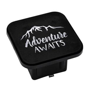 swono adventure awaits hitch covers 2 inch inspiration quote adventure mountains rubber receiver tube hitch plug for men, square hitch box cover towing hitch plug covers for women