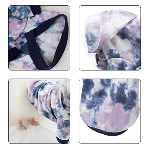 porfeet Dog Clothes Easy to Wear Autumn Winter Cute Tie-dye Pet Coat Stylish S