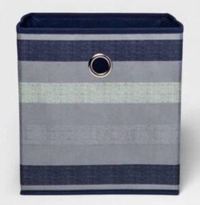 room essentials™ - 11" fabric cube storage bin - navy stripe - set of 6