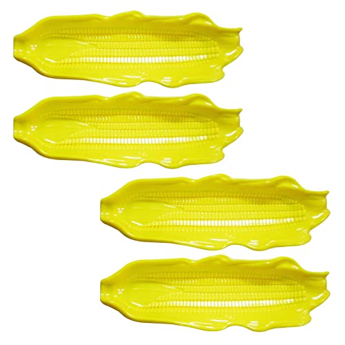 4 Pack Plastic Corn Trays, Corn Holders for Corn on the Cob Dishes, Corn Holders Cob Dinnerware for Sweet Butter Corn Container for Kitchen Barbecue Tool - Easy Clean