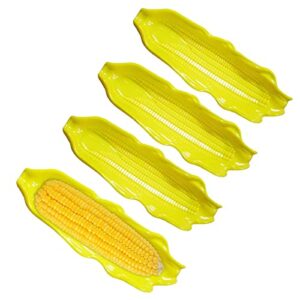 4 pack plastic corn trays, corn holders for corn on the cob dishes, corn holders cob dinnerware for sweet butter corn container for kitchen barbecue tool - easy clean
