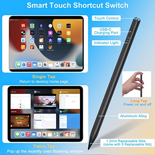 Stylus Pen for iPad (2018-2023),10mins Charge, Palm Rejection, Tilting Detection, iPad Pencil 2nd Generation Compatible with Apple iPad Pro 11/12.9 inch, iPad Mini 6/5, iPad Air 5/4/3, iPad 10/9/8/7/6