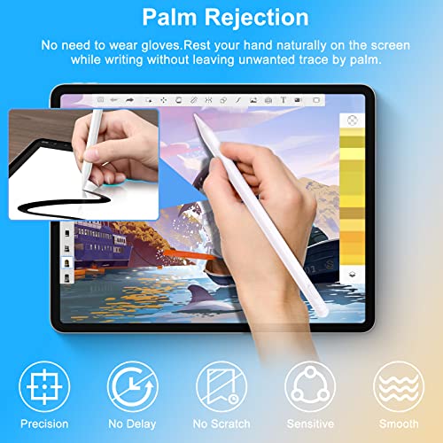 Stylus Pen for iPad (2018-2023),10mins Charge, Palm Rejection, Tilting Detection, iPad Pencil 2nd Generation Compatible with Apple iPad Pro 11/12.9 inch, iPad Mini 6/5, iPad Air 5/4/3, iPad 10/9/8/7/6
