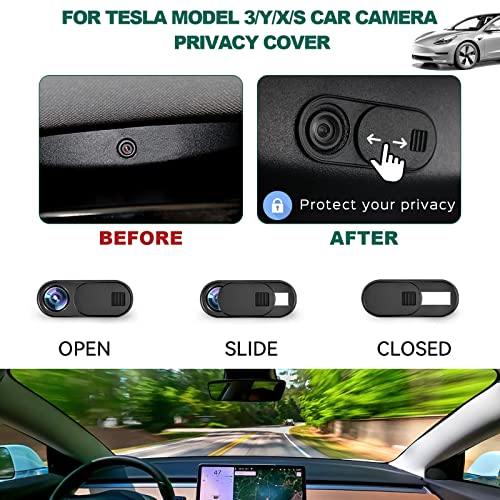 ONKENTET 6PCS Webcam Cover Slide Compatible with Tesla Model 3 Y X S 2017-2023 Accessories Car Camera Cellphone Laptop Privacy Covers Slide Frosted Interior Cabin Front Camera Thin Cover (Red)