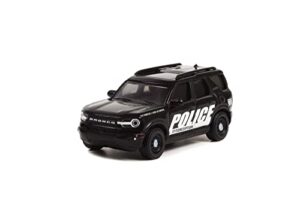 modeltoycars 2021 ford bronco sport - police interceptor, black - greenlight 30339 - 1/64 scale diecast car