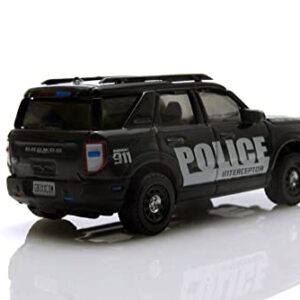 ModelToyCars 2021 Ford Bronco Sport - Police Interceptor, Black - Greenlight 30339 - 1/64 Scale Diecast Car