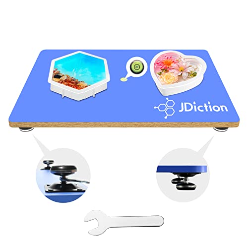 JDiction Resin Leveling Table for Epoxy Resin & Art Work,16''x 12'' Adjustable Self Leveling Epoxy Resin Accessories, Resin Supplies, Acrylic Pouring Tool, Multipurpose Resin Leveling Board