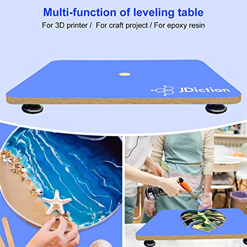 JDiction Resin Leveling Table for Epoxy Resin & Art Work,16''x 12'' Adjustable Self Leveling Epoxy Resin Accessories, Resin Supplies, Acrylic Pouring Tool, Multipurpose Resin Leveling Board