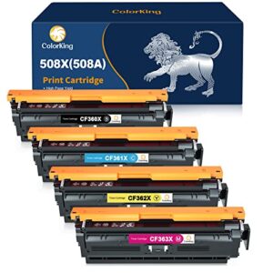 colorking compatible toner cartridge replacement for hp 508x cf360x cf361x cf362x cf363x 508a for hp color enterprise m553 m553dn m577 m553x m553n m552dn printer (black, cyan, yellow, magenta, 4-pack)