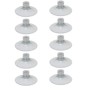 dzs elec clear suction cup 10pcs 41mm /1.61inch transparent pvc plastic glass suction pads without hooks, extra strong adhesive suction holder with knurled nuts for daily hanging, sucker pads
