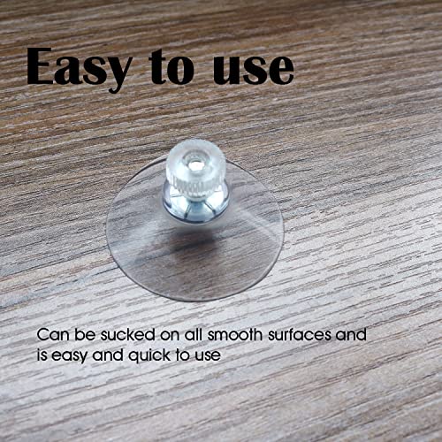 DZS ELEC Clear Suction Cup 10PCS 41mm /1.61inch Transparent PVC Plastic Glass Suction Pads Without Hooks, Extra Strong Adhesive Suction Holder with Knurled Nuts for Daily Hanging, Sucker Pads