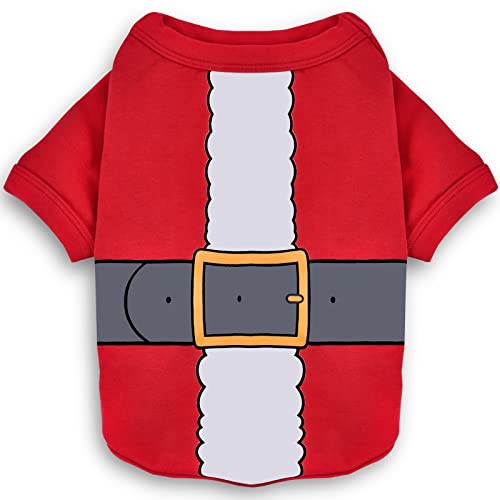 Koneseve Dog Christmas Shirt Soft Cotton Dog Clothes Winter Warm Cat Sweater Breathable Santa Clause Costume for Small Dogs Cats Boy Girl Pet Outfit Adorable Puppy Pajamas Cozy Kitten Apparel L