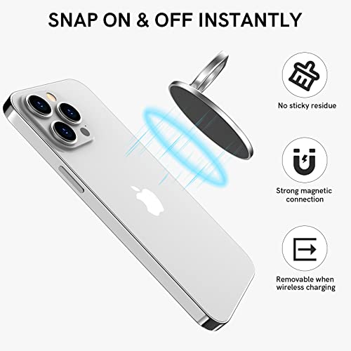 Delidigi Compatible with MagSafe Ring Holder Grip, Magnetic Phone Ring Stand, Adjustable Finger Ring Grip Kickstand for iPhone 14 13 12 Series Removable Wireless Charging