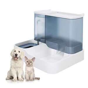 pet food feeder and water dispensers gravity automatic for cats and small dogs (blue)