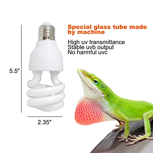 Hedgine UVA UVB Reptile Light 10.0, Tropical Desert Reptile Compact Fluorescent Lamp, Bearded Dragon Tank Accessories, UVB Light Bulb for Reptiles, Lizards, Bearded Dragon, Tortoise. (13W)