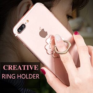 Bonitec Cell Phone Ring Holder Stand Flower 360 Rotation Phone Holder Ring Grip Kickstand Compatible with Most of Smartphones, Gold