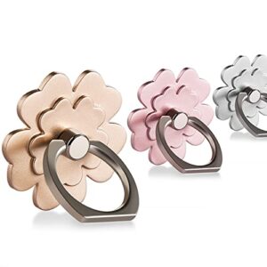 Bonitec Cell Phone Ring Holder Stand Flower 360 Rotation Phone Holder Ring Grip Kickstand Compatible with Most of Smartphones, Gold