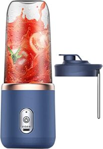 portable blender,personal blender with usb rechargeable mini fruit juice mixer,personal size blender for smoothies and shakes mini juicer cup travel 14oz,fruit juice,milk (blue)