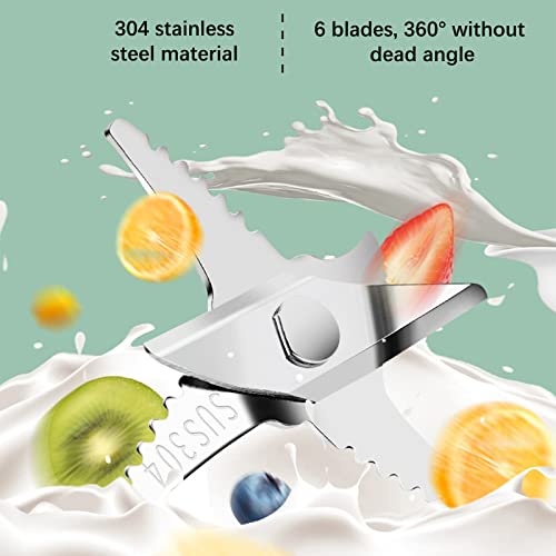 Firlar Portable Blender, 300ml USB Cordless Fast Juicer Personal Size Blender Small Juicer with 6 Blades Dual Power Model and Built-in Battery Juice Blender Suitable for Home, Outdoor, Travel