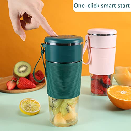 Firlar Portable Blender, 300ml USB Cordless Fast Juicer Personal Size Blender Small Juicer with 6 Blades Dual Power Model and Built-in Battery Juice Blender Suitable for Home, Outdoor, Travel