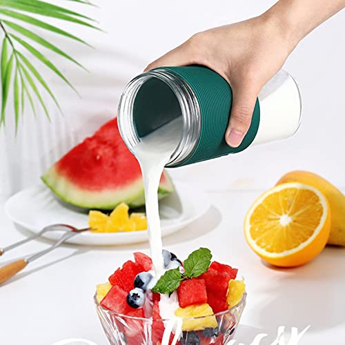 Firlar Portable Blender, 300ml USB Cordless Fast Juicer Personal Size Blender Small Juicer with 6 Blades Dual Power Model and Built-in Battery Juice Blender Suitable for Home, Outdoor, Travel