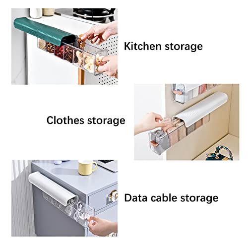 Mokylor 3 Pcs 2023 New Clear Wall Mounted Drawer Organizer, Hanging Transparent Underwear Panties Storage Box Punch-Free Multifunctional for Clothes, Socks, Ties blue,white,green