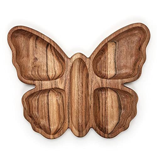 Two's Company Butterfly Hand-Crafted Sectional Serving/Charcuterie Board