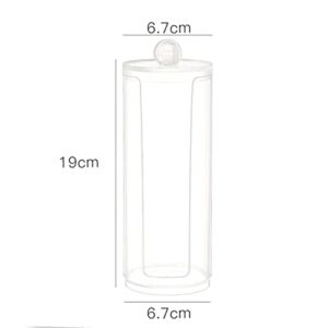 Cosmetic Cotton Pad Holder, Acrylic Clear Cotton Rounds Holder with Lid Cotton Pad Organizer Container Dispenser for Bathroom Vanity Countertop