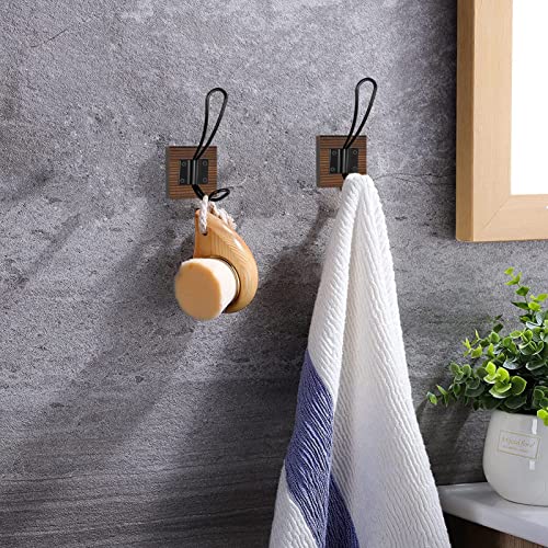 Rustic Towel Hooks for Bathroom Wall Mounted 2 Pack Farmhouse Towel Holder Wall Hooks for Hanging Coats Metal Bath Towel Hooks Vintage Robe Clothes Hanger Heavy Duty Wall Hooks