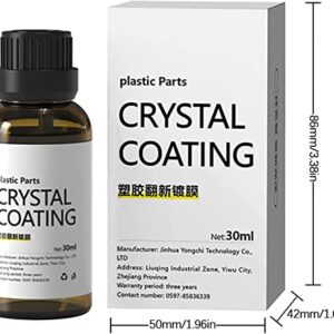 Plastic Parts Crystal Coating, Crystal Coating for Car, Plastic Repairer for Cars Resists Water, Long Duration Plastic Parts Refresher Agent for Car (3pcs)