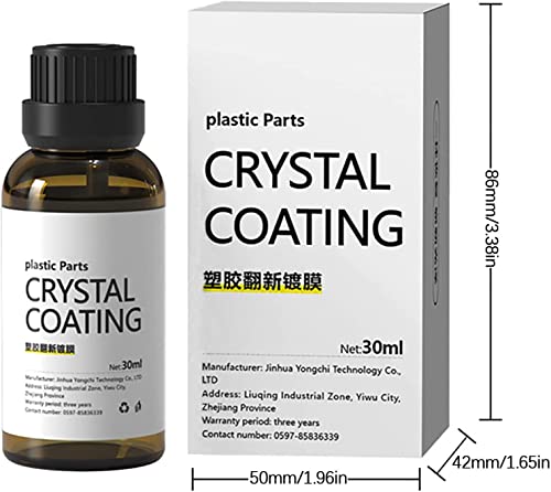 Plastic Parts Crystal Coating, Crystal Coating for Car, Plastic Repairer for Cars Resists Water, Long Duration Plastic Parts Refresher Agent for Car (3pcs)