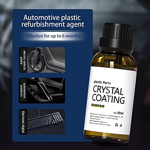 Plastic Parts Crystal Coating, Crystal Coating for Car, Plastic Repairer for Cars Resists Water, Long Duration Plastic Parts Refresher Agent for Car (3pcs)