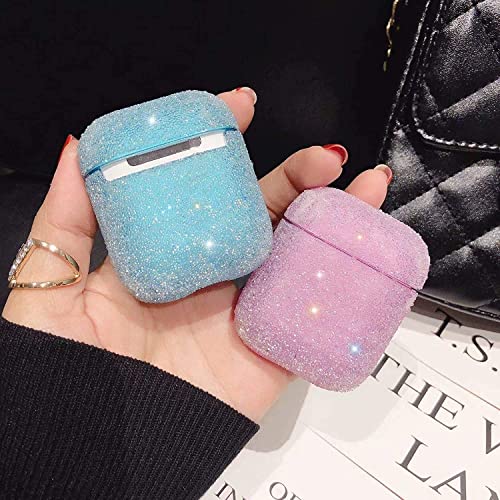 Bling Airpods Case, Cute Glitte Diamond Airpod 1st/2rd Case Cover for Girls Women, Rhinestone Airpods Protective Case with Keychain, Scratch Proof and Drop Proof (Pink)