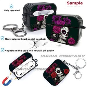 Yuhua Sugar Skull Girl Halloween Compatible with Airpods Pro 2 Case Nightmare Comic Anime Roses Girls Women Teens Placemat Gifts Protective Case Cover for AirPods Pro2 (Purple Sugar)