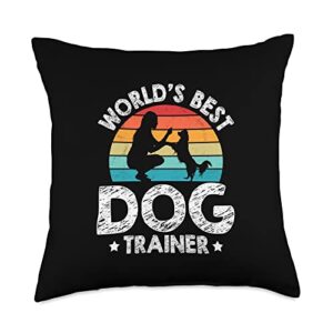 dog trainer gifts & accessories training animal behaviorist-dog trainer throw pillow, 18x18, multicolor