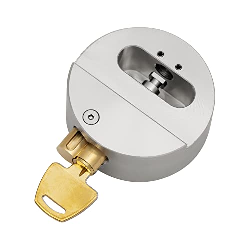 FIGODE® Stainless Steel Puck Lock, Heavy Duty & High Security Padlock, Military-Grade, Hidden Shackle Lock, 2-7/8 in. Wide, Trailer Door Lock Weatherproof, 1 Pack