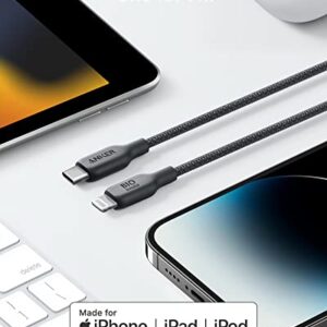 Anker USB-C to Lightning Cable, 541 Bio-Braided Cable (Phantom Black, 6ft), MFi Certified, Fast Charging Cable for iPhone 14 Plus 14 14 Pro Max 13 13 Pro 12 11 X XS XR (Charger Not Included)