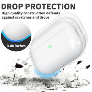 DamonLight Airpods Pro 2 Case Clear with Lanyard, Compatible with Mag-Safe/Wireless/Apple Watch Charging Soft TPU Protective Case Cover for Apple AirPods Pro 2 2022 Released (White)