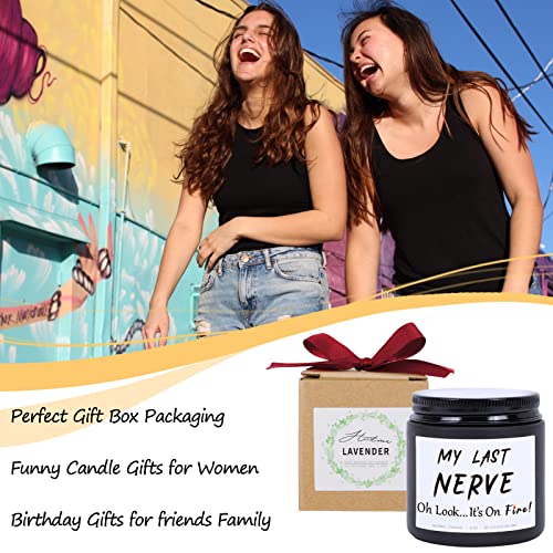 My Last Nerve Candle - Funny Gifts for Women, Birthday Gifts for Best Friend, Unique Mother's Day Christmas Valentines Day Gifts for Her, Mom, Sister, BFF, Girlfriend, Coworker, Boss