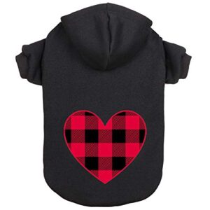 dog hoodie sweater for dogs pet clothes black buffalo plaid warm and soft breathable cozy(xs)