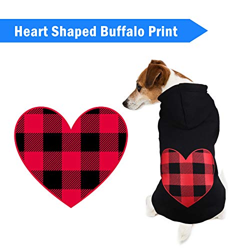 Dog Hoodie Sweater for Dogs Pet Clothes Black Buffalo Plaid Warm and Soft Breathable Cozy(XS)