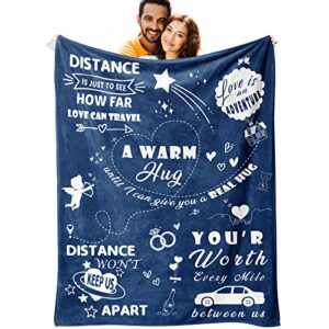 long distance relationship gifts, soft meaningful boyfriend blanket 1 year for boyfriend birthday gifts for boyfriend valentine throw blanket 60"×50"