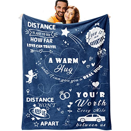 Long Distance Relationship Gifts, Soft Meaningful Boyfriend Blanket 1 Year for Boyfriend Birthday Gifts for Boyfriend Valentine Throw Blanket 60"×50"