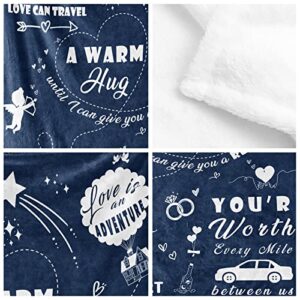 Long Distance Relationship Gifts, Soft Meaningful Boyfriend Blanket 1 Year for Boyfriend Birthday Gifts for Boyfriend Valentine Throw Blanket 60"×50"