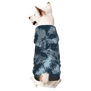 Small Pet Sweaters with Hat Navy-Blue-Camo-Spray Cat Puppy Hoodie Pet Hooded Coat Xx-Large