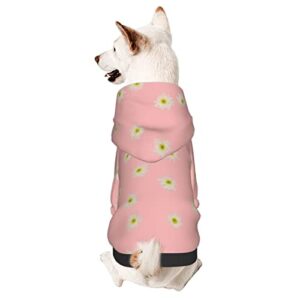small pet sweaters with hat summer-pink-daisy cat puppy hoodie pet hooded coat large